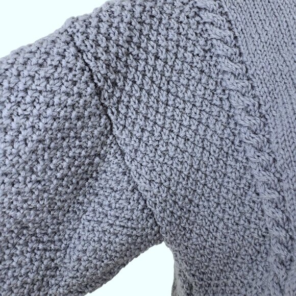 Handmade Oversize Knit Sweater Soft Warm Wool Beautiful Detailing Medium Large - Picture 3 of 6